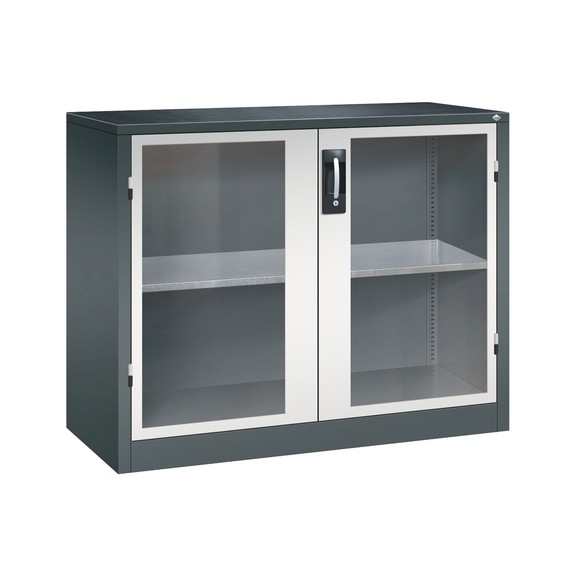C+P Workshop cupboard with window, H1000B1200D500 mm, /No. 8831-055|S10239 - Workshop cabinet