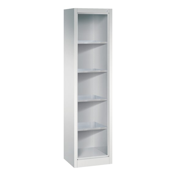 C+P Workshop shelf with rear panel, H1950B502D400 mm, light gray No. 8900-02|S10000 - Shelving (workshop)