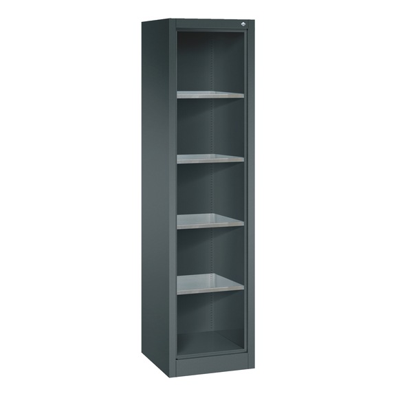 C+P Workshop shelf with rear panel, H1950B502D500 mm, anthracite No. 8901-02|S10012 - Shelving (workshop)