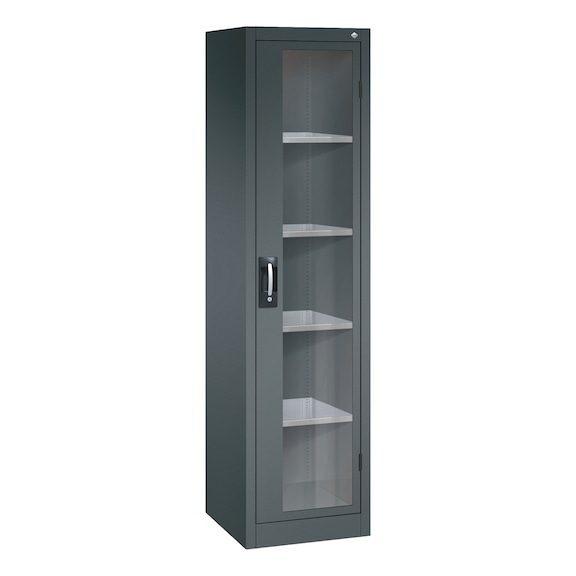 C+P Workshop cupboard with window, H1950B502D500 mm, No. 8901-055|S10053 - Workshop cabinet