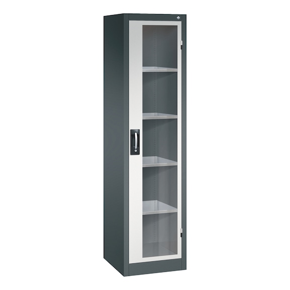 C+P Workshop cupboard with window, H1950B502D500 mm, /No. 8901-055|S10054 - Workshop cabinet