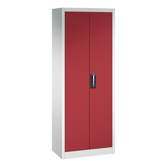 C+P Workshop cupboard, H1950B700D400 mm, light gray/ruby red No. 8910-00|S10292 - Workshop cabinet