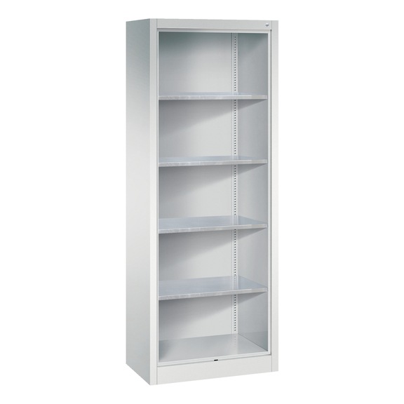 C+P Workshop shelf with rear panel, H1950B700D400 mm, light gray No. 8910-02|S10000 - Shelving (workshop)