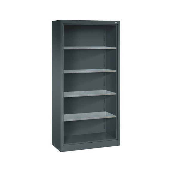 C+P Workshop shelf with rear panel, H1950B930D400 mm, anthracite No. 8920-02|S10028 - Shelving (workshop)