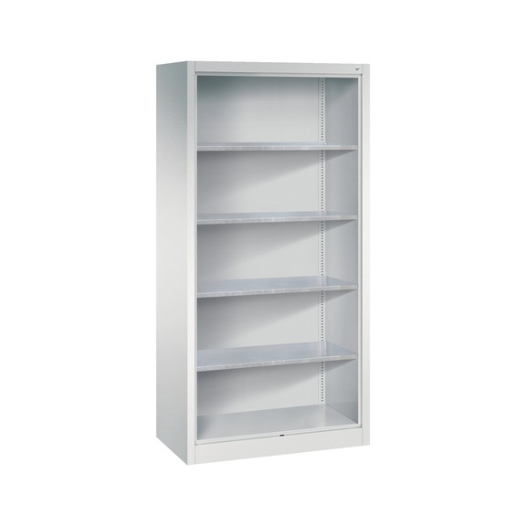 C+P Workshop shelf with rear panel, H1950W930D500 mm, light gray No. 8921-02|S10000 - Shelving (workshop)