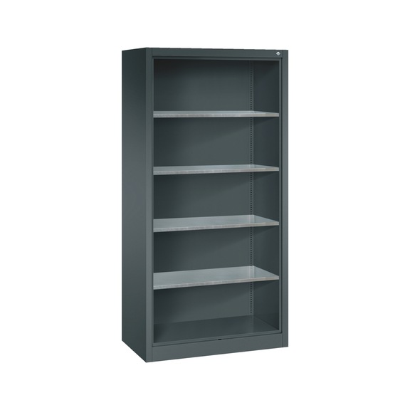C+P Workshop shelf with rear panel, H1950B930D500 mm, anthracite No. 8921-02|S10030 - Shelving (workshop)