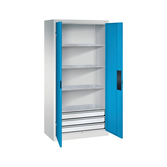 C+P Heavy-duty cupboard with drawer fronts H1950B930D500 mm No 8921-523|S10074 - Workshop cabinet