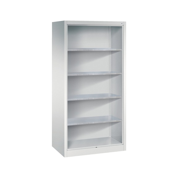 C+P Workshop shelf with rear panel, H1950B930D600 mm, light gray No. 8922-02|S10000 - Shelving (workshop)