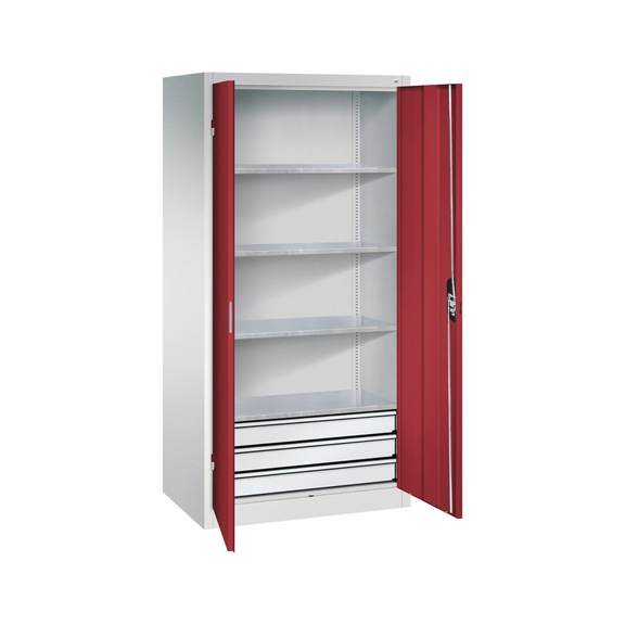 C+P Workshop cupboard with drawer fronts, H1950W930D600 mm, No. 8922-503|S10097 - Workshop cabinet