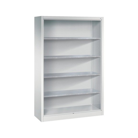 C+P Workshop shelf with back panel, H1950W1200D400 mm, light gray No. 8930-02|S10000 - Shelving (workshop)