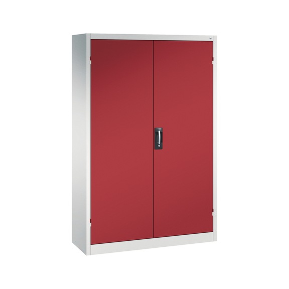 C+P Workshop cupboard, H1950B1200D400 mm, light gray/ruby red No. 8930-05|S10056 - Workshop cabinet