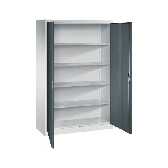 C+P Workshop cupboard, H1950B1200D500 mm, light gray/anthracite No. 8931-00|S10386 - Workshop cabinet