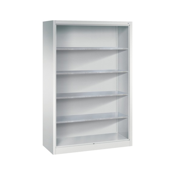 C+P Workshop shelf with rear panel, H1950W1200D500 mm, light gray No. 8931-02|S10000 - Shelving (workshop)