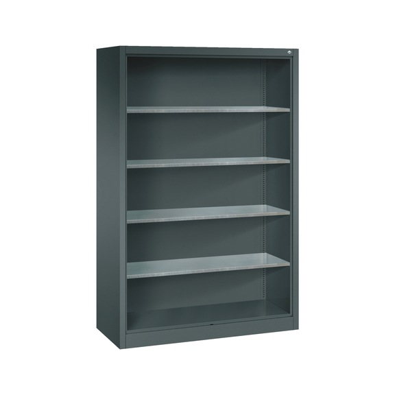 C+P Workshop shelf with rear panel, H1950B1200D500 mm, anthracite No. 8931-02|S10018 - Shelving (workshop)