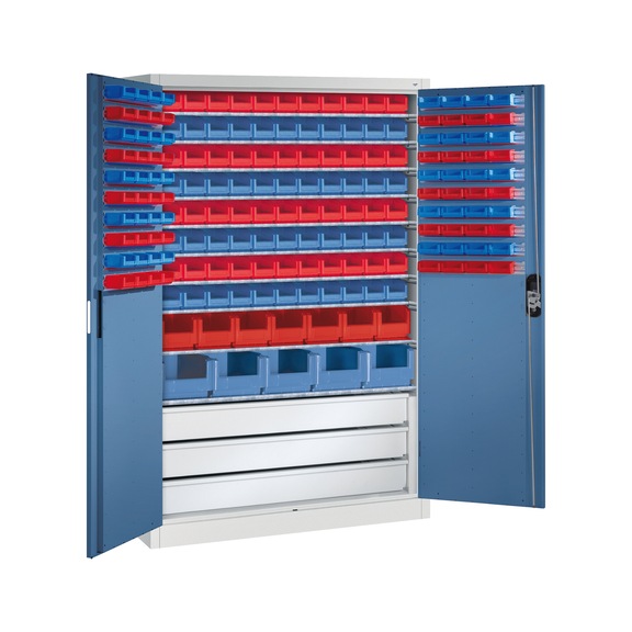 C+P workshop cabinet, H1950B1200D500 mm, light gray/far blue No. 8931-501|S10072 - Workshop cabinet