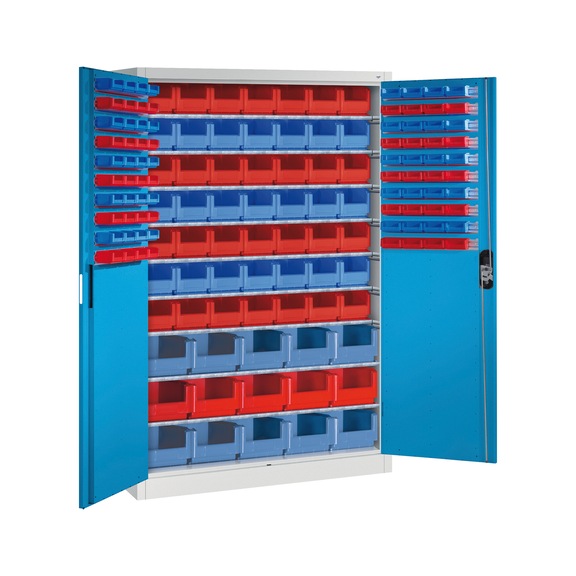 C+P workshop cabinet, H1950W1200D500 mm, light gray/light blue No. 8931-502|S10069 - Workshop cabinet