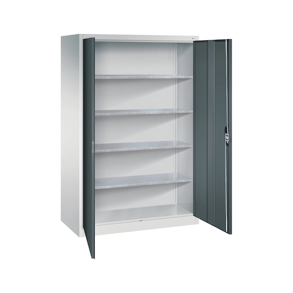 C+P Workshop cupboard, H1950B1200D600 mm, light gray/anthracite No. 8932-00|S10455 - Workshop cabinet