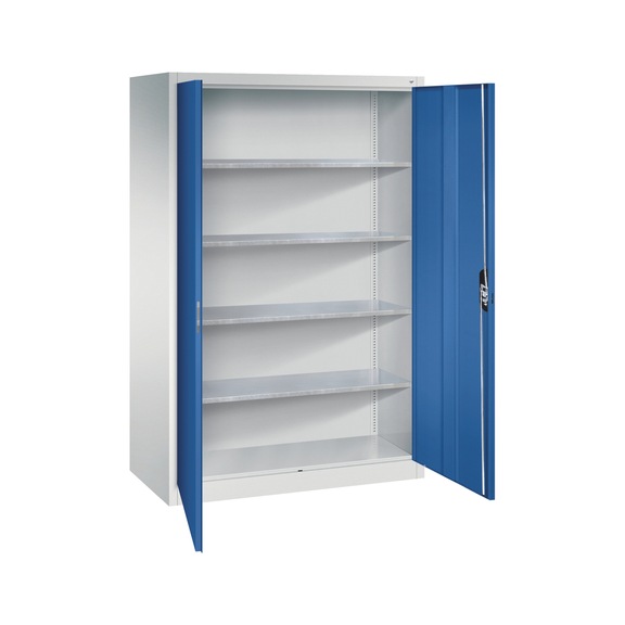 C+P Workshop cupboard, H1950W1200D600 mm, light gray/ gentian blue No. 8932-00|S10599 - Workshop cabinet
