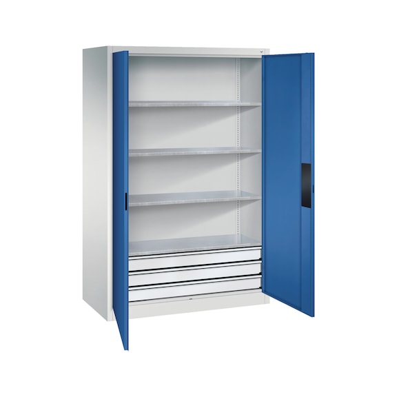 C+P Heavy-duty cupboard with drawer fronts, H1950B1200D600 mm, No. 8932-523|S10106 - Workshop cabinet