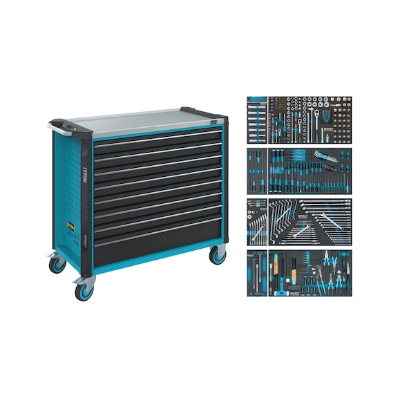 HAZET Assistant workshop trolley with assortment 179NXXL-8/378, 378 tools - Workshop trolley