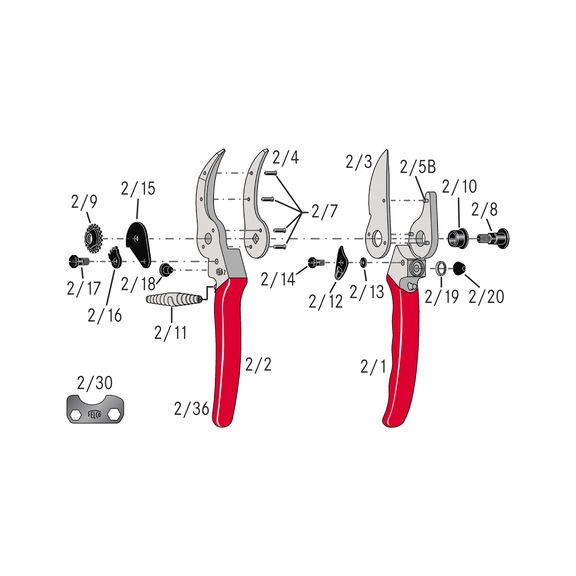 FELCO model 2 pruning shears - FELCO 2 pruning shears/secateurs