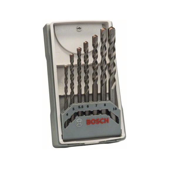 BOSCH 7-piece CYL-3 concrete drill bit set 4/5/5.5/7/8/10 mm 2607017083 - Solid drill bits (non-detachable cutting edges)