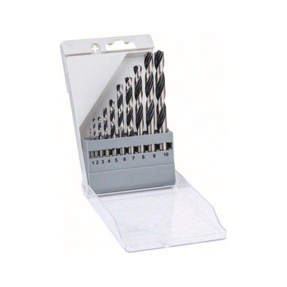 BOSCH HSS twist drill set PointTeQ 10-piece 1-10 mm 2608577348 - Solid drill bits (non-detachable cutting edges)