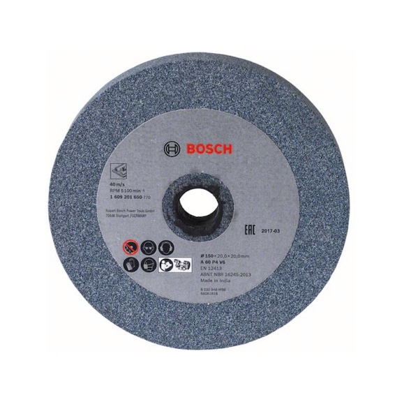 BOSCH Schleifscheibe für Doppelschleifmaschinen Körnung 60 1609201650 - Schleifwerkzeug aus Schleifmittel auf Unterlage
