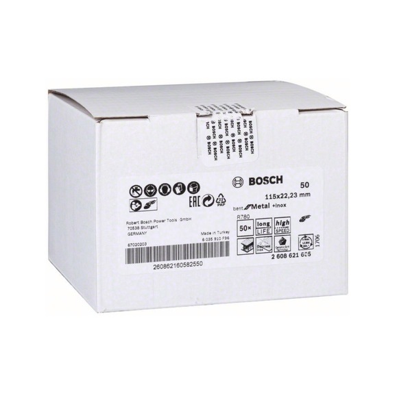 BOSCH Fiber sanding disc R780 Best for Metal and Inox 115x22,23mm 50 2608621605 - Fiber sanding disc