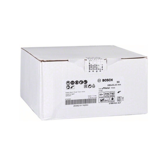 BOSCH Fiber sanding disc R780 Best for Metal and Inox 180x22,23mm 50 2608621617 - Fiber sanding disc