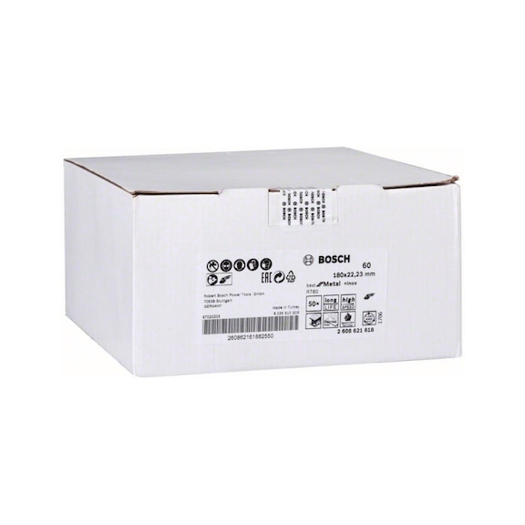 BOSCH Fiber sanding disc R780 Best for Metal and Inox 180x22,23mm 60 2608621618 - Fiber sanding disc