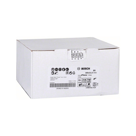 BOSCH Fiber sanding disc R780 Best for Metal and Inox 180x22,23mm 80 2608621619 - Fiber sanding disc
