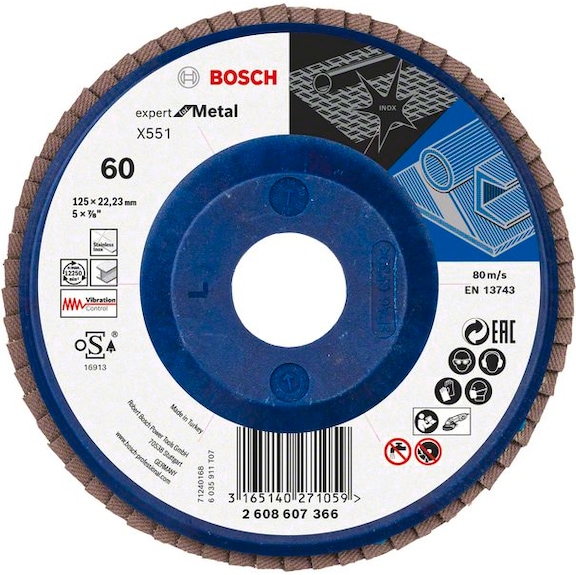 BOSCH Flap disc X551 straight 125mm 60 plastic 2608607366 - Flap disc