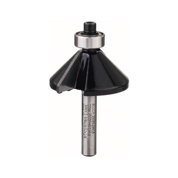 BOSCH chamfer cutter 1/4-inch D1 34.9 mm W 13 mm L 14.7 mm G 56 mm 45 degrees - Milling cutter with shank and non-detachable cutting edges (other)