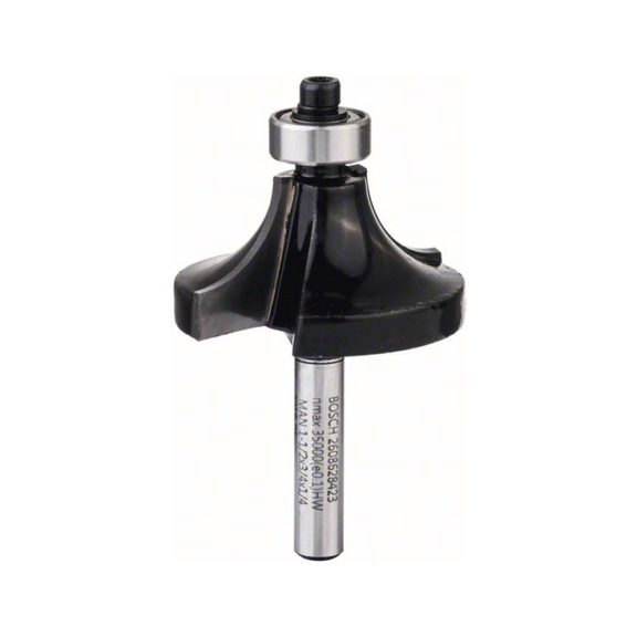BOSCH Rounding cutter 1/4-inch R1 12.7 mm D 38.1 mm L 18.6 mm G 60 mm 2608628423 - Milling cutter with shank and non-detachable cutting edges (other)