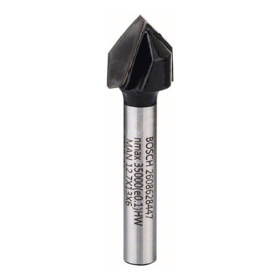 BOSCH V-groove milling cutter 6 mm D1 12.7 mm L 12.7 mm G 45 mm 90 degrees 2608628447 - Slot and T-slot milling cutters (non-detachable cutting edges)