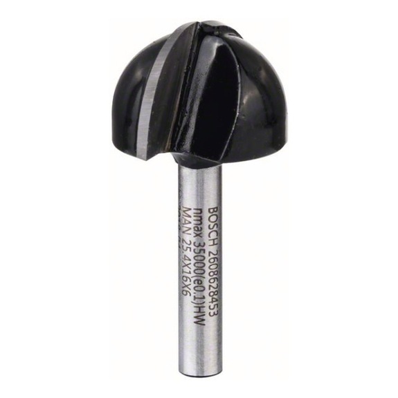 BOSCH chamfer milling cutter 6 mm R1 12.7 mm D 25.4 mm L 15.6 mm G 49 mm 2608628453 - Grooving cutters