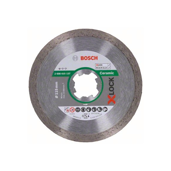 BOSCH X-LOCK diamond cutting blade Ceramic 115 x 22.23 x 1.6 x 7 2608615137 - Grinding tool with diamond or boron nitride with bore