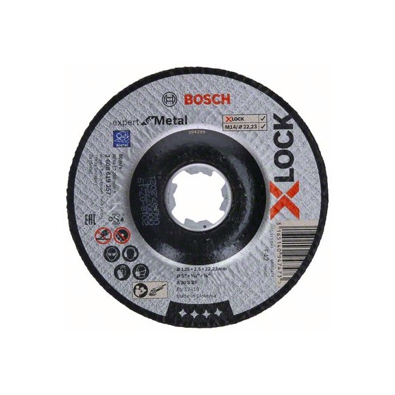 BOSCH Trennscheibe X-LOCK Expert for Metal 125&nbsp;x&nbsp;2,5&nbsp;x&nbsp;22,23 gekröpft 2608619257 - Schleifmittel aus gebundenem Schleifmittel mit Bohrung oder Gewinde