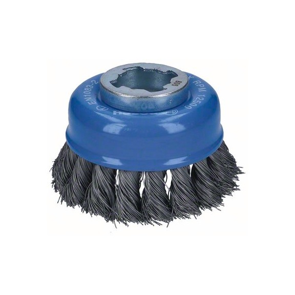 BOSCH X-LOCK cup brush 75 mm 0.35 mm knotted steel wire 2608620726 - Cup brush