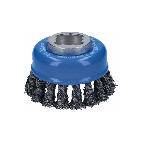 BOSCH X-LOCK cup brush 75 mm 0.50 mm knotted steel wire 2608620727 - Cup brush