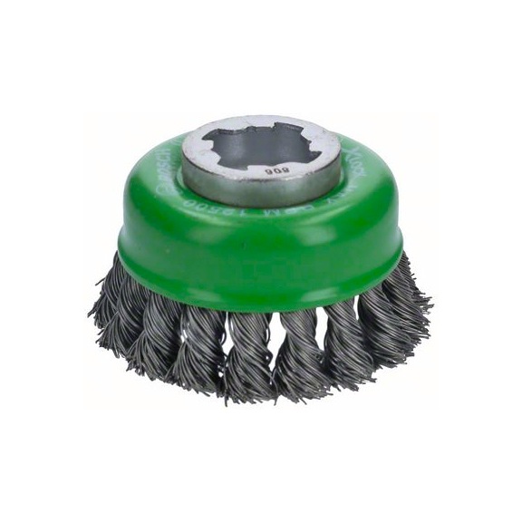 BOSCH X-LOCK cup brush 75 mm knotted stainless steel wire 2608620729 - Cup brush