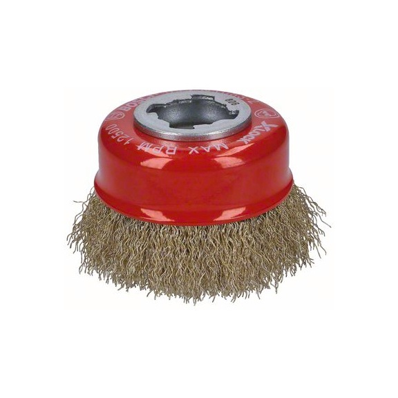BOSCH X-LOCK Topfbürste 75 mm gewellte Messingbürsten 2608620730 - Topfbürste