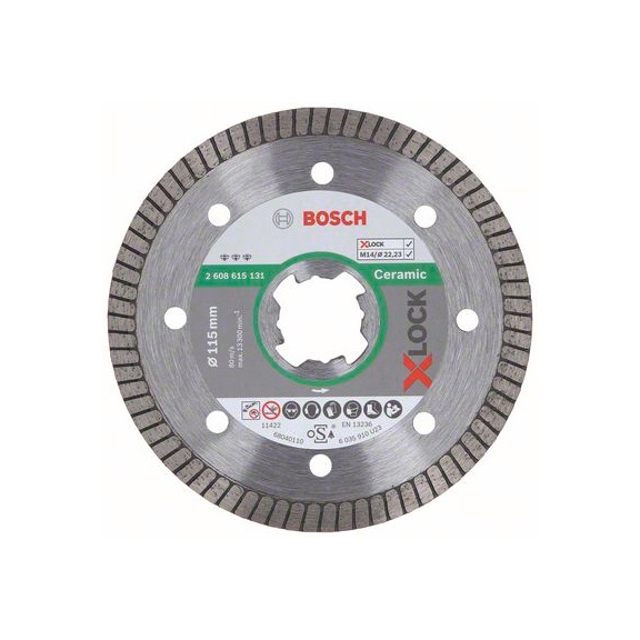 BOSCH Diamond cutting blade Extra Clean Turbo 115x22.23x1.4x7 2608615131 - Grinding tool with diamond or boron nitride with bore