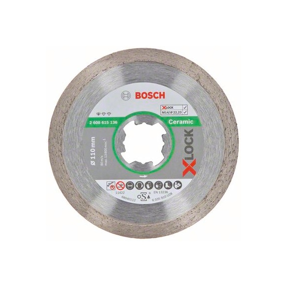 BOSCH Standard Ceramic diamond cutting blade 110 x 22.23 x 1.6 x 7.5 2608615136 - Grinding tool with diamond or boron nitride with bore