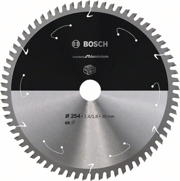 BOSCH Akku-Kreissägeblatt Aluminium 254&nbsp;x&nbsp;2,4/1,8&nbsp;x&nbsp;30 68&nbsp;Zähne 2608837780 - Kreissägeblatt (-Maschinen)