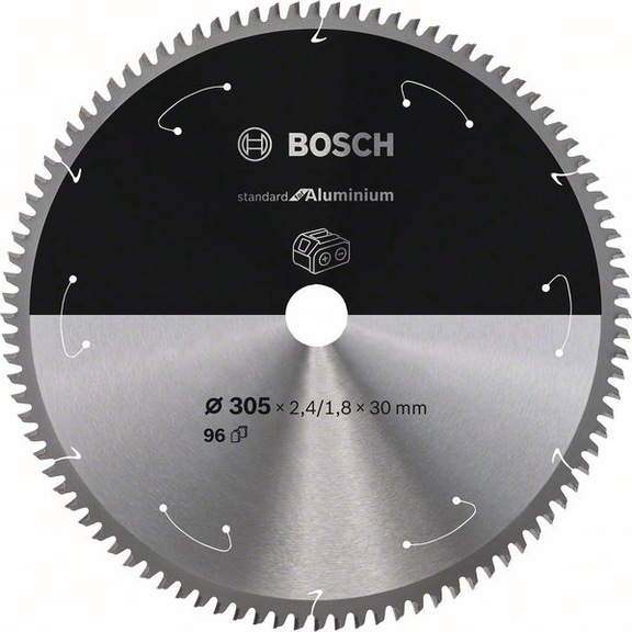 BOSCH Cordless Circular Saw Blade Aluminum 305 x 2.4/1.8 x 30 96 teeth 2608837782 - Circular saw blade (machines)