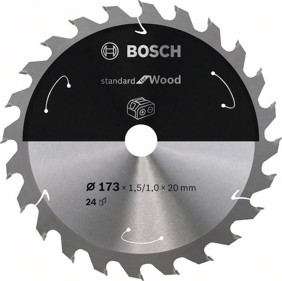 BOSCH Cordless Circular Saw Blade Standard Wood 173 x 1.5/1.0 x 20 24 teeth 2608837690 - Circular saw blade (machines)