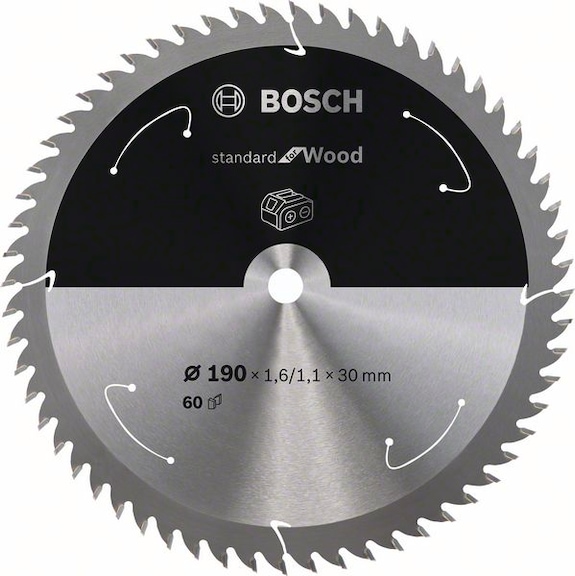BOSCH Akku-Kreissägeblatt Standard Wood 190&nbsp;x&nbsp;1,6/1,1&nbsp;x&nbsp;30 60&nbsp;Zähne 2608837711 - Kreissägeblatt (-Maschinen)
