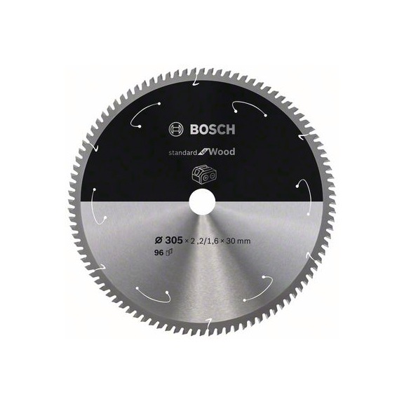 BOSCH Cordless Circular Saw Blade Standard for Wood 305 x 2.2/1.6 x 30x T96 2608837744 - Circular saw blade (machines)